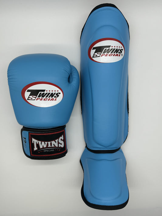 Twins-paket - Blå (Handskar + Benskydd)